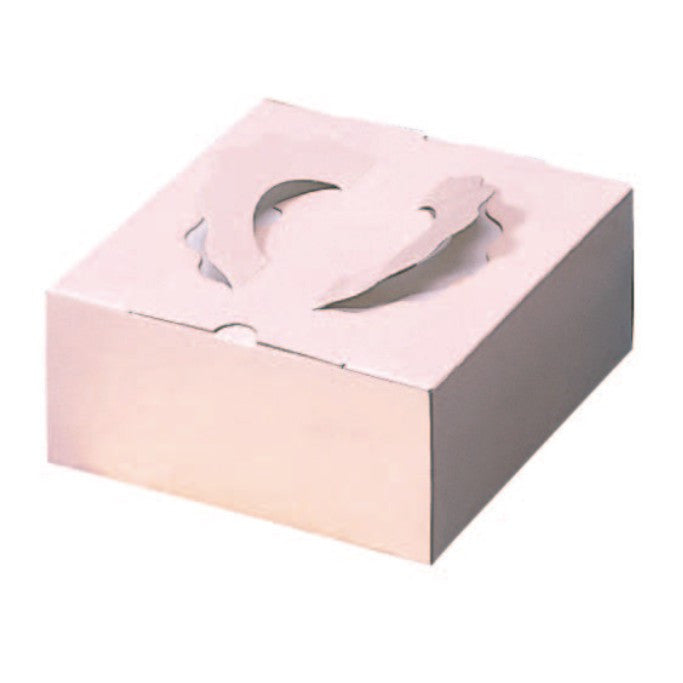 10 x 10 x 3-1/8" Pink Gateau Box with Handle (80GT7)
