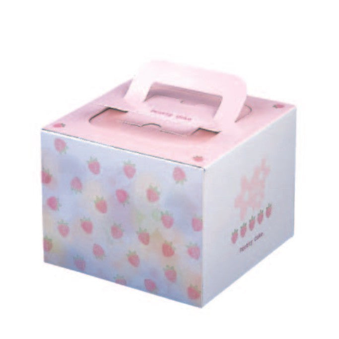 4-3/8 x 4-3/8 x 3-1/2" Cake Box with Handle (TD3)