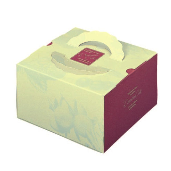 8-3/8 x 8-3/8 x 4-3/4" Cake Box with Handle (TD6)